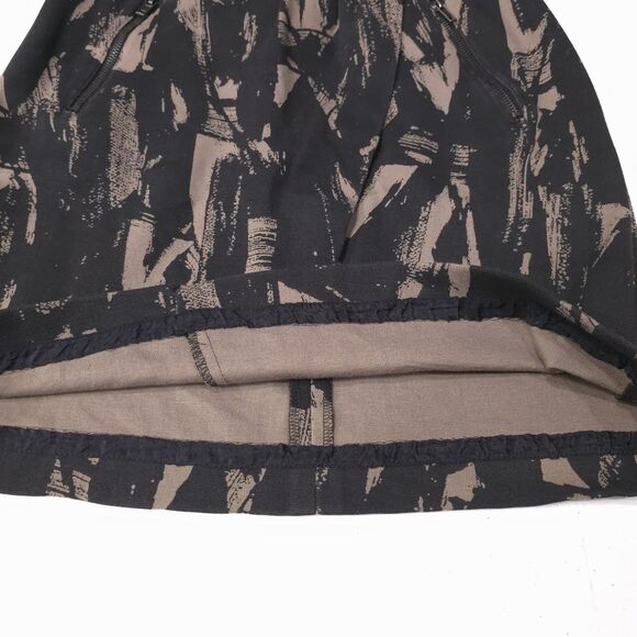 Y2K Vera Wang Knee Skirt Sz6 28W 90s Punk Rock Grunge Camo Zippers Black Brown - Picture 12 of 12